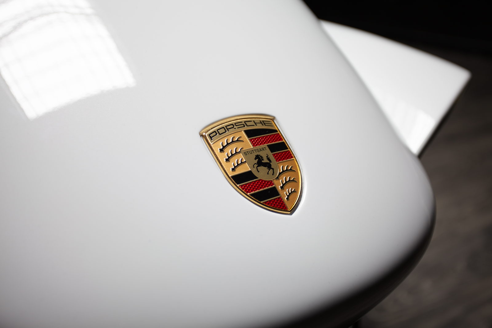 Porsche Crest on the front lid